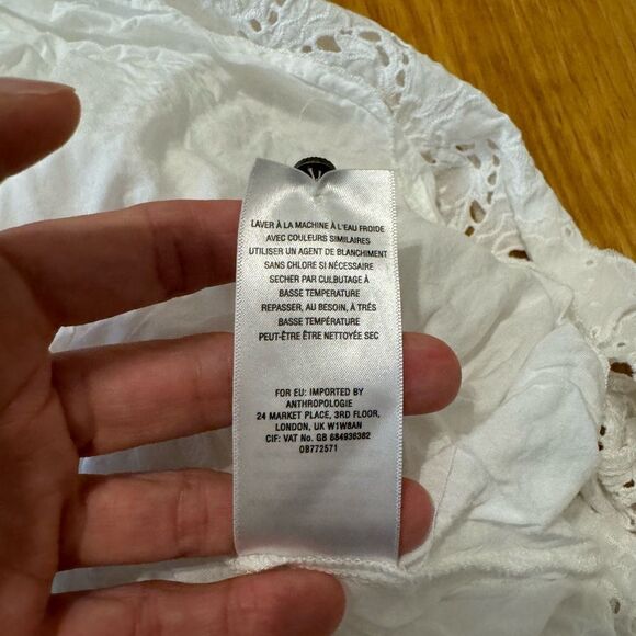 Maeve Tiered Eyelet Midi Dress White Women’s SIZE 4P - Picture 13 of 14